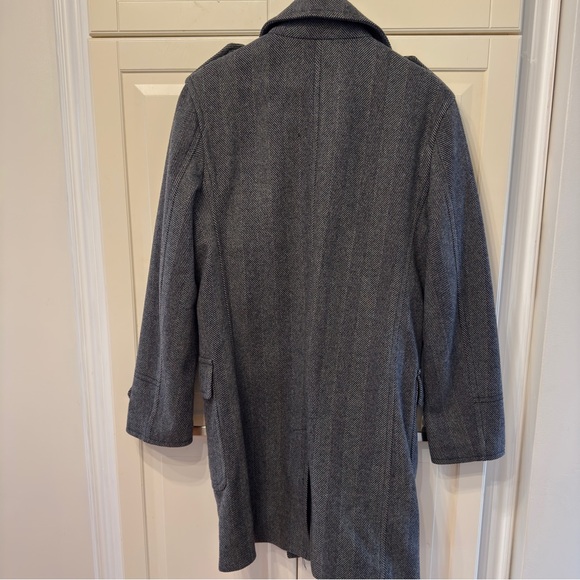 Vintage Club Monaco Herringbone Wool Trench Coat - Picture 5 of 9